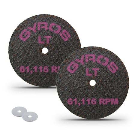 Gyros LT 1" Double Reinforced Resin Cut-Off Wheel, for Low Tensile Materials, Dia. Size 1", 2PK 11-32102